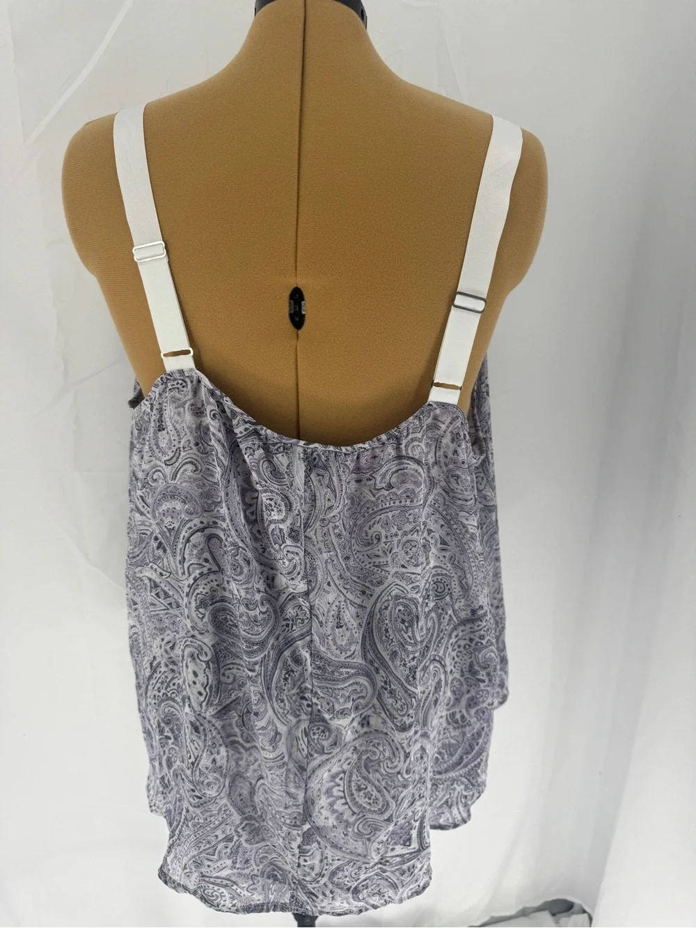 Lane Bryant Pale Lavender Paisley Camisole with White Straps 0148 - Picture 3 of 5